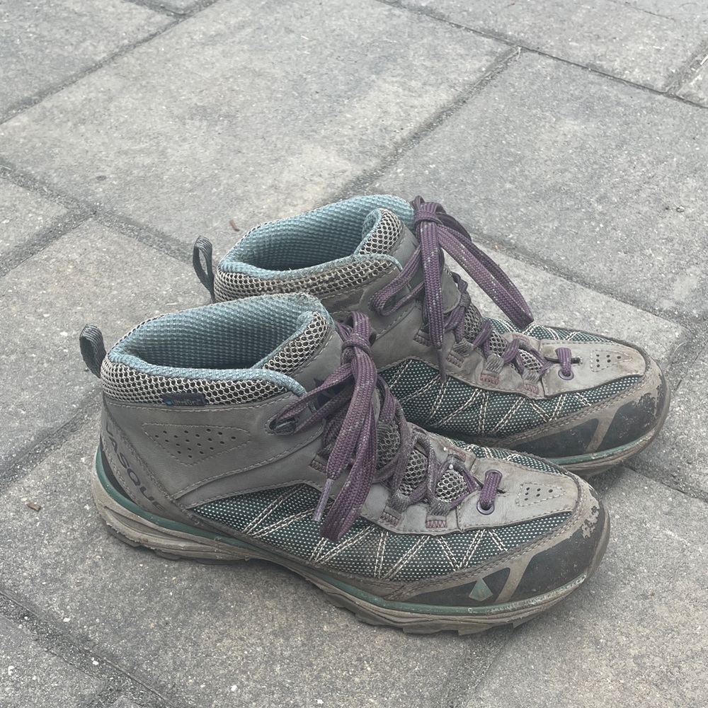 Vasque Gray and Teal Women's Trail Hiking Boots